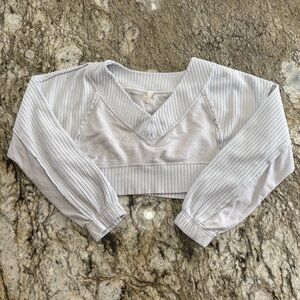 Free People Movement Cropped V-neck Sweatshirt